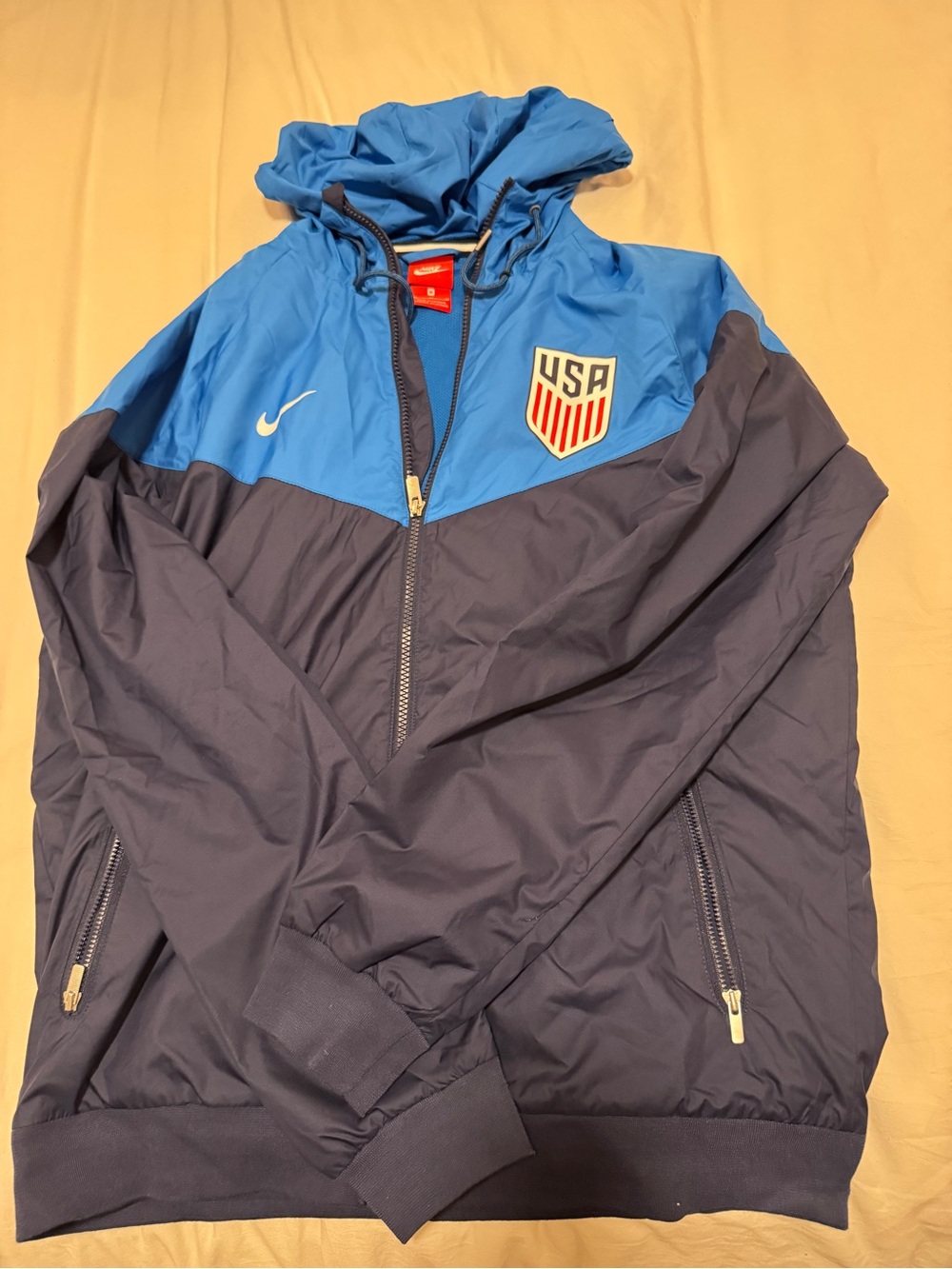 Nike Blue and Navy USA Crest Windbreaker Jacket